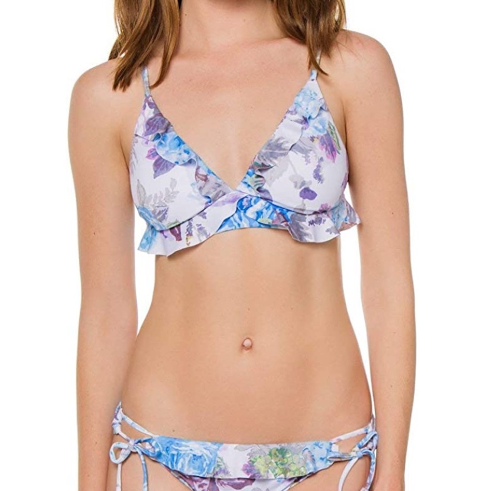 Becca Vintage Floral Bikini Top New $68